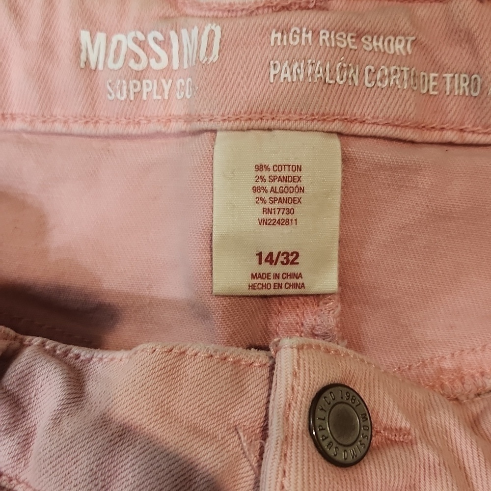 Mossimo High Rise Pink Distressed Shorts - Picture 3 of 4